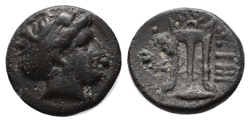 Mysia, Kyzikos, circa 300 BC. AR (11mm, 1.32g). Head of Kore Soteira right, hair...