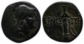 Paphlagonia, Sinope c.105-90 BC. AE (19mm-6,97g). Head of Ares right / Sword in sheath. SNG BM 1528-1530; HGC 7, 418.