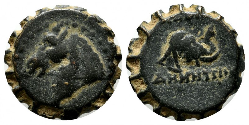 Seleukid Kingdom. Demetrios I. 162-150 BC. AE (15mm, 3.96g). Antioch mint. Head ...