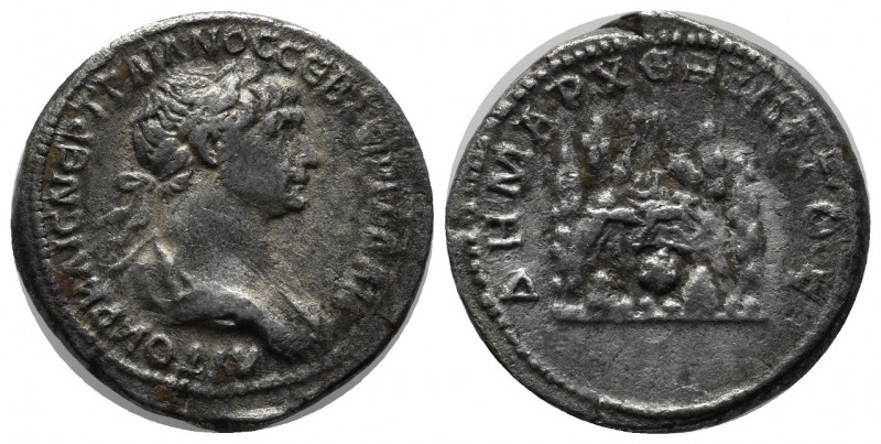 Cappadocia, Caesarea-Eusebia. Trajan. AD 98-117. AR Didrachm (22mm, 6.73g). Stru...