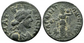 Lydia, Magnesia ad Sipylum. Pseudo-autonomous (3rd century). AE (21mm, 4.85g). MAΓNHCIA. Turreted and draped bust of Tyche right / MAΓNHTΩN CIΠVΛO. Cy...