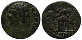 Lydia, Saitta. Pseudo-autonomous. Time of Septimius Severus to Elagabalus (193-222 AD.) Sos. Charikleos, first archon for the second time. AE (21mm-4,...