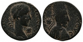 Mesopotamia, Edessa. Gordian III with Abgar X Phraates 238-244 AD. AE (21mm-6,95g) AV[...] ΓOPΔIANOC CЄB, laureate head right; star in right field / A...
