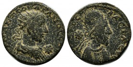 Mesopotamia, Edessa. Gordian III, with Abgar X Phraates. AD 238-244. AE (23mm, 9.73g). Laureate, draped, and cuirassed bust right; star before / Crown...