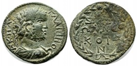 Mysia, Cyzicus. Gallienus, AD 253-268. AE (26mm, 8.17g). A K Π Λ ΓAΛIHNOC. Laureate head right. / KV SIKHN / ΩN NЄ / ΩKOP / NΩ. Legend in five lines w...