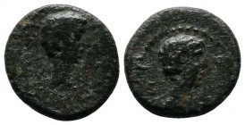 Mysia, Kyzikos. Augustus, 27 BC-14 AD. AE (14mm-2,21g). Bare male head right. / Bare male head right. RPC I 2246; SNG Ashmolean 1188.