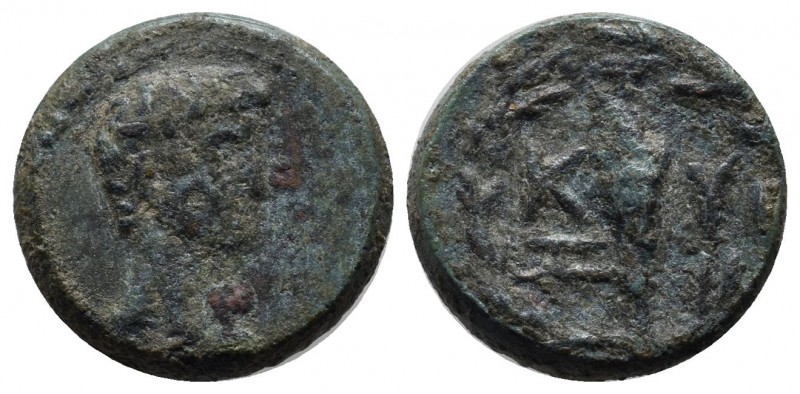 Mysia, Kyzikos. Augustus, 27 BC-14 AD. AE (16mm, 3.64g). Bare male head right. /...