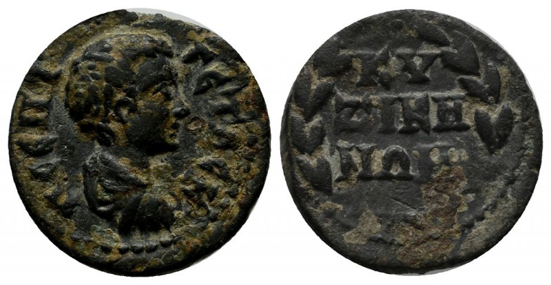 Mysia, Kyzikos. Geta (Caesar, 198-209). AE (17mm, 3.44g). Π CEΠT ΓETAC K. Draped...