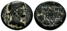 Syria, Cyrrhestica, Hierapolis. Antoninus Pius. AD.138-161. AE (20mm, 7.48g). Laureate head right / ΘЄAC CYPI/AC IЄPOΠO in two lines; A below; all wit...