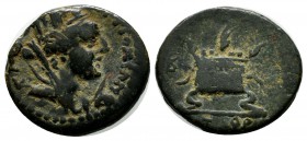 Syria, Seleucis and Pieria. Antiochia ad Orontem. Pseudo-autonomous issue under Roman rule. AE (16mm, 3.04g). Antioch mint, struck A.D. 65/6. ANTIOXEΩ...