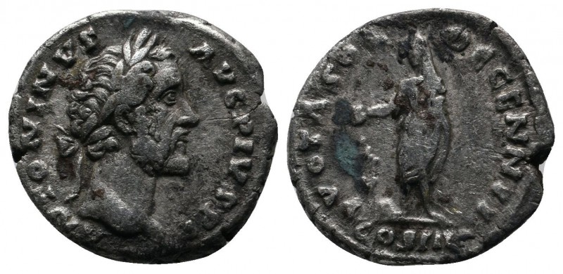 Antoninus Pius, 138-161 AD. AR Denarius (16mm-2,84g). ANTONINVS AVG PIVS P P. He...
