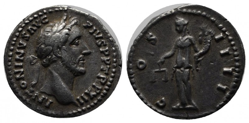 Antoninus Pius. AD 138-161. AR Denarius (18mm, 3.05g). Rome. ANTONINVS AVG PIVS ...