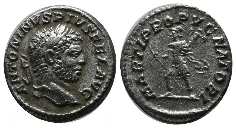 Caracalla AD 198-217. AR Denarius. (17mm, 2.71g) Rome, AD 210-213. ANTONINVS PIV...