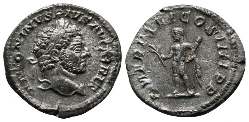 Caracalla, 198-217 AD. AR Denarius (18mm-3,01g). Rome mint. Struck 213 AD. ANTON...
