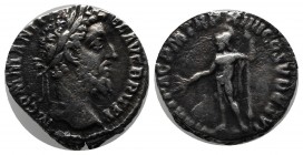 Commodus. AD 177-192. AR Denarius (17mm, 2.42g). Rome mint, AD. 189-191. M COMM ANT P FEL AVG BRIT P P. Laureate head right. / MART PAC P M TR P XIIII...