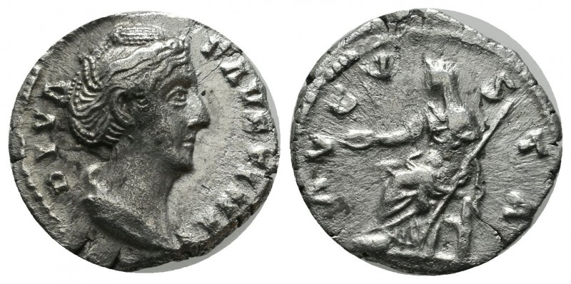 Diva Faustina I. AR Denarius (17mm, 2.90g). Consecration issue struck under Anto...