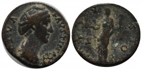 Diva Faustina Maior (Antoninus Pius, 138-161 AD.) AE Sestertius (26mm, 11.40g). Rome mint, post AD 141; DIVA FAV - STINA, draped bust right, hair coil...