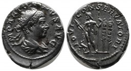 Elagabalus (218-222). Antoninianus (23mm, 4.96g). Rome. IMP ANTONINVS AVG, laureate, draped and cuirassed bust right. / IOVI CONSERVATORI. Jupiter sta...