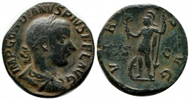 Gordian III. 238-244 AD. AE Sestertius (27mm, 20.42g). Rome. IMP GORDIANVS PIVS FEL AVG. Laureate, draped and cuirassed bust right. / VICTVS AVG / S -...