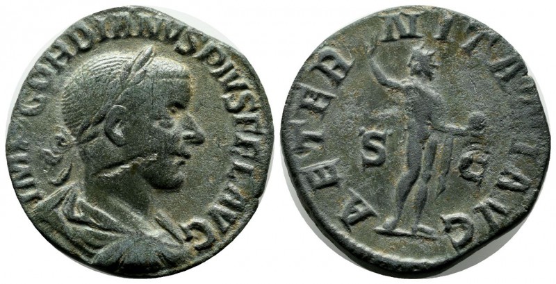 Gordian III. 238-244 AD. AE Sestertius (29mm, 19.09g, 6h). Rome, 240-243 AD. Lau...