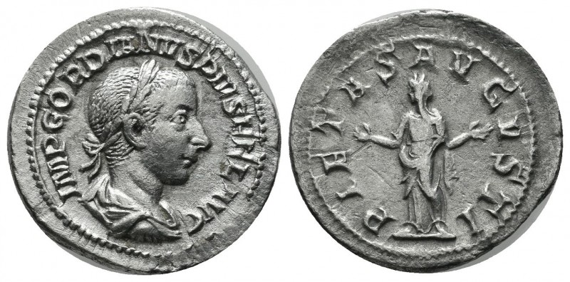 Gordian III. AR Denarius (20mm, 3.09g). Rome, AD 241. IMP GORDIANVS PIVS FEL AVG...