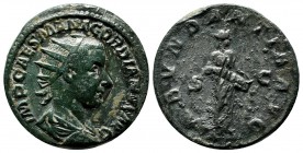 Gordianus III (238-244 AD). AE (24mm, 9.81g), Rome mint. IMP CAES GORDIANVS PIVS AVG. Radiate, draped and cuirassed bust to right, seen from behind. /...