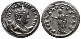 Otacilia Severa, wife of Philip I, 244-249 AD. AR Antoninianus (22mm, 4.72g). 248 -249 AD. Diademed draped bust right. / Pietas standing with perfume ...