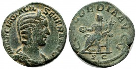 Otacilia Severa. 244-249 AD. AE Sestertius (28mm, 13.32g). Rome. MARCIA OTACIL SEVER AVG. Bust of Otacilia Severa right../ CONCORDIA AVGG SC. Concordi...