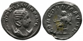 Otacilia Severa. Augusta, 244-249 AD. AR Antoninianus (22mm-3,10g). Rome mint. Struck 247 AD. M OTACIL SEVERA AVG. Diademed and draped bust right, res...
