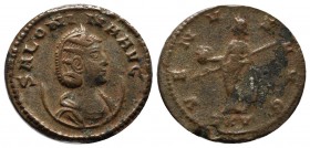 Salonina AD 254-268. Rome. AR Antoninianus (20mm, 3.85g). SALONINA AVG. Diademed and draped bust right, wearing stephane, set on crescent. / VENVS AVG...