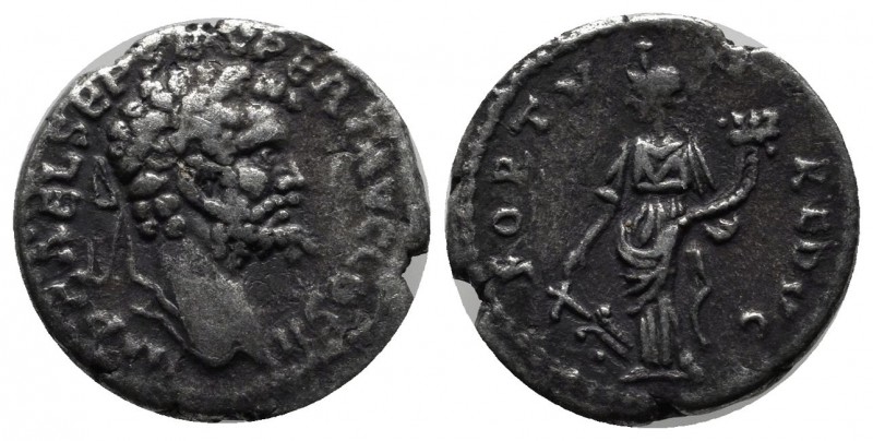 Septimius Severus (194-195). AR Denarius (17mm, 2.36g). Emesa. IMP CAE L SEP SEV...