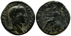 Severus Alexander. 222-235 AD. AE Sestertius (28mm, 19.69g). Rome. AD 222-231 AD. IMP SEV ALE - XANDER AVG, laureate bust right. drapery on left shoul...