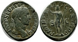 Severus Alexander. 222-235 AD. AE Sestertius (30mm, 18.88g). Rome. IMP SEV ALEXANDER AVG. Laureate bust right, with slight drapery. / P M TR P VIIII C...