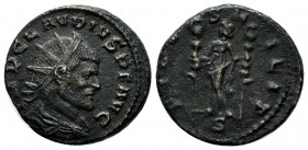 Claudius II Gothicus. AD 268-270. Antoninianus (18mm, 4.36g). Mediolanum mint, 2nd officina. 3rd emission, AD 270. Radiate head right / Fides standing...