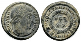 Constantine I (307/310-337). AE (18mm, 3.19g). Thessalonica. Laureate head right / VOT XX within wreath; TSAVI. RIC VII 101.