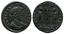 Constantine II, as caesar (Constantine I, 306-337), Nummus, 333-334 AD. AE (16mm-2,20g). Cyzicus mint. CONSTANTINVS IVN NOB C. Diademed, draped and cu...