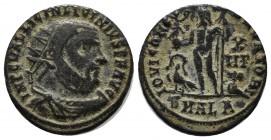 Licinius I. AD 317-320. AE (19mm, 3.17g). Alexandria mint. IMP C VAL LICIN LICINIVS P F AVG, radiate, draped and cuirassed bust right / IOVI CONSERVAT...