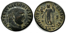 Licinius I. AD. 308-324. AE (20mm, 4.98g). Antiochia mint. IMP LIC LICINIVS P F AVG. Laureate head of Licinius I right, one wreath tie wraps around ba...