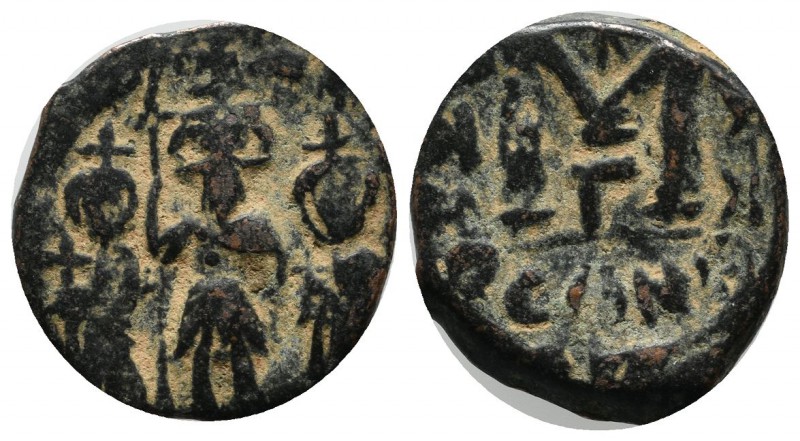 Heraclius. AD.610-641. AE follis (20mm, 4.30g). Constantinople mint. Heraclius, ...