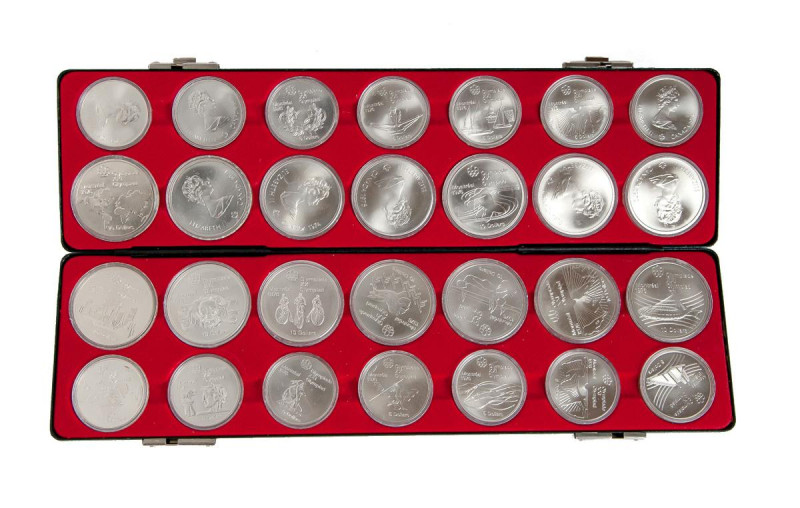 CANADA. Estuche oficial y completo compuesto por 28 monedas de plata conmemorati...