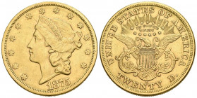 ESTADOS UNIDOS. 20 Dólares. (Au. 33,36g/44mm). 1875. San Francisco S. (Km#74.2). MBC+.