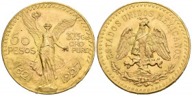 MEXICO. 50 Pesos. (Au. 41,70g/37mm). 1927. (Km#481). EBC.