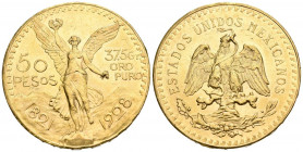 MEXICO. 50 Pesos. (Au. 41,61g/37mm). 1928. (Km#481). EBC+.
