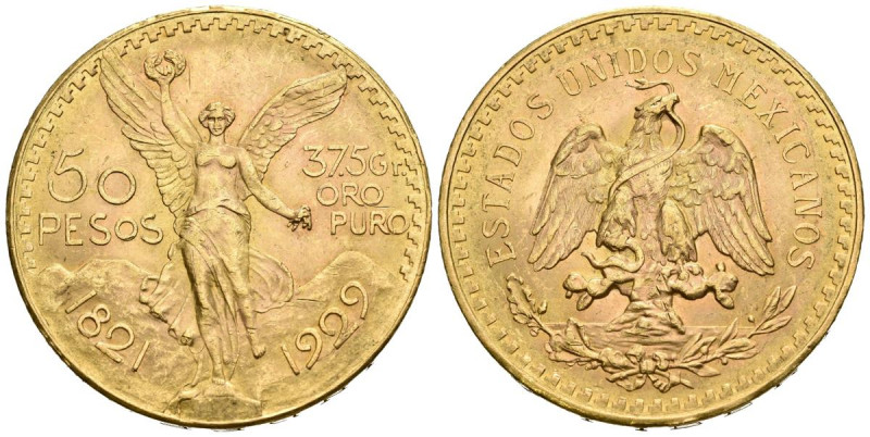 MEXICO. 50 Pesos. (Au. 41,65g/37mm). 1929. (Km#481). EBC.
