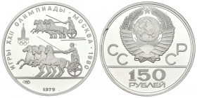 RUSIA (URSS). 150 Rublos. (Pt. 15,59g/29mm). 1979. (Km#176). PROOF.