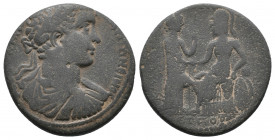 PHRYGIA, Cibyra. Caracalla. AD 198-217. Æ 19,62gr. Dated CY 176 (AD 199/200). Laureate, draped, and cuirassed bust right / Fortuna standing right, hol...