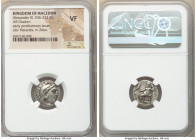 MACEDONIAN KINGDOM. Alexander III the Great (336-323 BC). AR drachm (16mm, 2h). NGC VF. Posthumous issue of 'Colophon', ca. 310-301 BC. Head of Heracl...