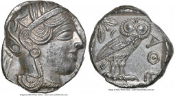 ATTICA. Athens. Ca. 440-404 BC. AR tetradrachm (24mm, 17.20 gm, 1h). NGC MS 5/5 - 4/5. Mid-mass coinage issue. Head of Athena right, wearing earring, ...