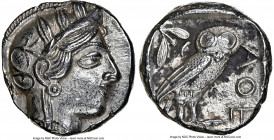 ATTICA. Athens. Ca. 440-404 BC. AR tetradrachm (24mm, 17.18 gm, 9h). NGC Choice AU 5/5 - 3/5. Mid-mass coinage issue. Head of Athena right, wearing ea...