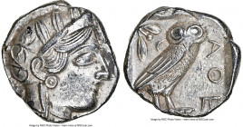 ATTICA. Athens. Ca. 440-404 BC. AR tetradrachm (24mm, 17.16 gm, 10h). NGC Choice AU 5/5 - 3/5. Mid-mass coinage issue. Head of Athena right, wearing e...